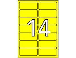 Etiquetas Adesivos de Permanente A4 20 Folhas APLI (Amarelo - 99,1 X 38,1 mm)