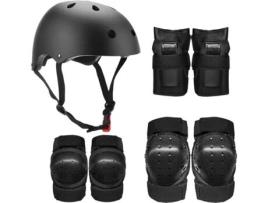 Conjunto de Equipamento de Ciclismo Proteção Crianças ANSELF Preto