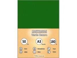 Papelão 180Gr A3 Verde Escuro 50 Folhas