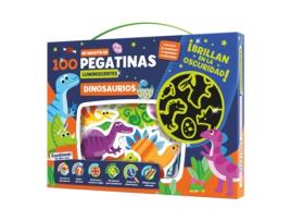 Jogo Criativo IMAGILAND  Minha Pasta com 100 Adesivos Luminescentes Dinossauros