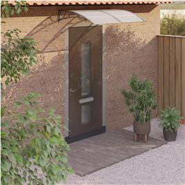 vidaXL Toldo de porta cinzento 150x100 cm policarbonato