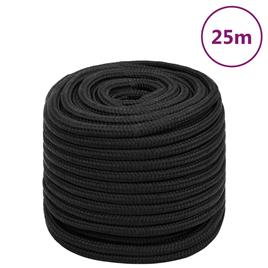 vidaXL Corda de barco 16 mm 25 m polipropileno preto completo