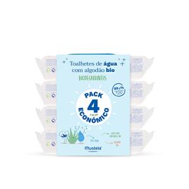 Pack de 4 Toalhitas de Água Algodão BIO Mustela 60 x 4