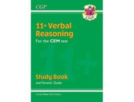 Livro 11+ cem verbal reasoning study book (with parents' guide & online edition) de cgp books (inglês)