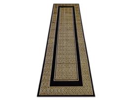 Tapete, Passadeira Gloss Moderno 6776 86 À Moda, Quadro, Grego Preto / Ouro (80 x 200 cm)