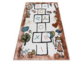 Tapete Fun Hop Para Crianças, Amarelinha, Animais Rosa (280 x 370 cm)
