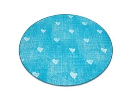 Tapete Para Crianças Hearts Circulo Jeans, Vintage Corações - Turquês (circulo 170 cm)