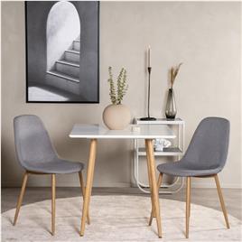 Venture Home Cadeiras de jantar Polar 2 pcs poliéster cinzento/natural