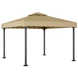 vidaXL Gazebo 3x3 m alumínio e aço cinzento-acastanhado