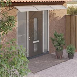 vidaXL Toldo p/ porta 300x80 cm policarbonato cinzento