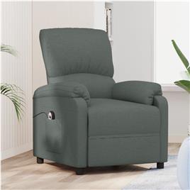 vidaXL Poltrona elevatória tecido cinzento-escuro