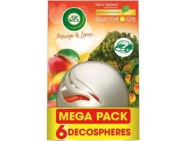 Air Wick Decosphere Ambientador Casa Para Baño, Aroma A Mango Y Lima Pack 6