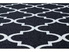 Passadeira Base Antideslizante Trevo Marroquino 80 cm Preto Trellis 30350