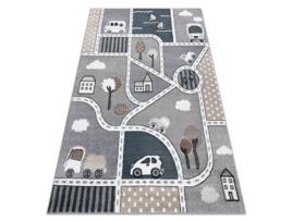 Tapete Fun Strade Para Crianças, Rua, Cidade Cinzento (280 x 370 cm)