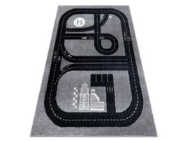 Tapete Fun Track Para Crianças, Rua, Cidade Cinzento (80 x 150 cm)