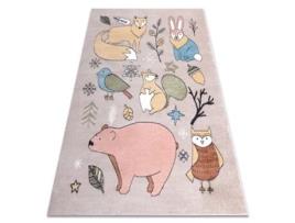 Tapete Fun Forester Para Crianças, Animais, Floresta Bege (200 x 290 cm)