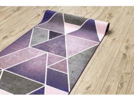 Passadeira Antiderrapante Triângulos A Goma Roxo 100 cm
