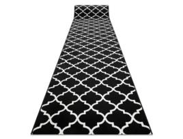 Passadeira Bcf Morad Trelis Treliças Marroquinas Preto / Creme 100 cm