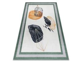 Andre 1088 Tapete Abstração, Quadro Antiderrapante - Branco / Verde (120 x 170 cm)