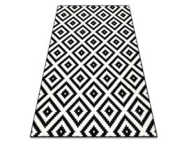 Tapete BCF MORAD Ruta Diamantes, Geométrico - Preto/Creme (80 x 150 cm)