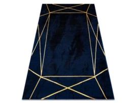 Tapete Emerald Exclusivo 1022 Glamour, À Moda Geométrico Azul Escuro/Ouro (180 x 270 cm)