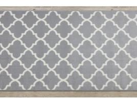 Passadeira Bcf Morad Trelis Treliças Marroquinas Cinzento/Creme 100 cm