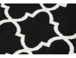Passadeira Bcf Morad Trelis Treliças Marroquinas Preto / Creme 120 cm