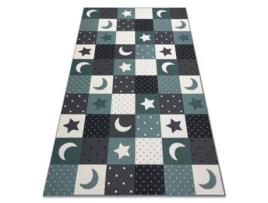 Tapete Para Crianças Stars Estrelas Turquês/Cinzento (100 x 150 cm)