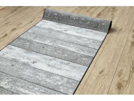 Alcatifa Do Corredor com Reforço de Borracha 110 cm Madeira, Borda Cinzento