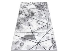 Tapete Moderno Cozy Polygons, Geométrico, Triângulos - Structural Dois Níveis de Lã Cinzento (140 x 190 cm)