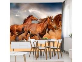 Fotomural DOBOXA  Cavalos Correndo No Deserto - Tamanho: 416x290 cm