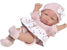Boneca  Reborn Infantil Lã (25 cm - Rosa)