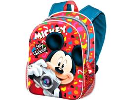 Mochila  Mickey Disney Say Cheese Vermelho (40x31x15cm)