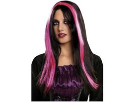 Peruca  Bruxa (Preta e Rosa)