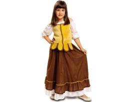 Fato de Menina  Empregada Medieval Amarelo (Tam: 7 a 9 anos)