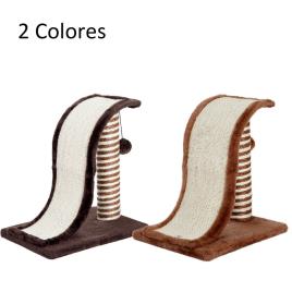 PawHut Árvore Arranhador para Gatos tipo Centro de Atividades com Coluna de Sisal Natural e Bola para Brincar e Arranhar - Cor: Castanho e Creme – 35 x 30 x 39 cm
