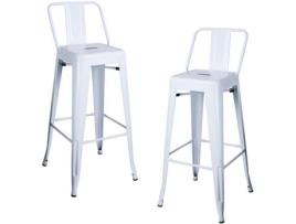 Pack 2 Bancos  Torix (Branco - 43 x 100 x 43 cm - Aço Reforçado)