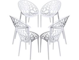 Pack 6 Cadeiras REGALOS MIGUEL Nido (Branco - 60 x 80 x 60 cm - Polipropileno)
