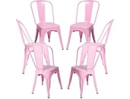 Pack 6 Cadeiras  Torix (Rosa - 45 x 86 x 48 cm - Aço Reforçado)