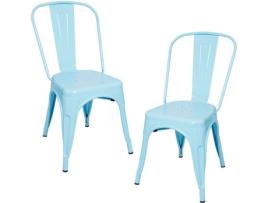 Pack 2 Cadeiras  Torix (Azul - 45 x 86 x 48 cm - Aço Reforçado)