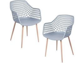 Pack 2 Cadeiras  Riva (Cinzento - 41 x 84,5 x 45 cm - Polipropileno - Aço)