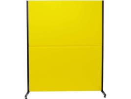 Biombo PIQUERAS&CRESPO Valdeganga Amarelo (130x160 cm - Pele Sintética)