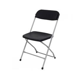 Cadeira De Conferencia Estrutura Alumínio Dobrável Encosto Polipropileno Preta