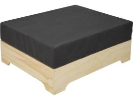 Pufe  782877 Industrial Box  (Branco - 65x80x35 cm - Madeira e Metal)