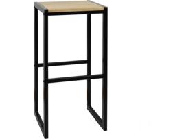 Conjunto 2 Bancos de Bar  783003 iCub (Preto - 36 x 32 x 75 cm - Madeira e Metal)