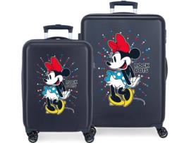 Conjunto de Malas de Cabine DISNEY Minnie Rock Dots Rígidas 55 e 68cm Azul
