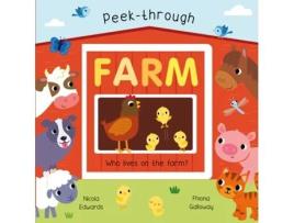 Livro peek-through farm de nicola edwards (inglês)