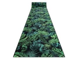 Passadeira Antiderrapante Monstera Folhas A Goma Verde 100 cm