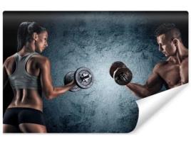 Fotomural DOBOXA  Homem Musculoso Uma Mulher Atlética - Tamanho: 520x318 cm