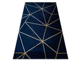 Tapete Emerald Exclusivo 1013 Glamour, À Moda Geométrico Azul Escuro/Ouro (80 x 150 cm)